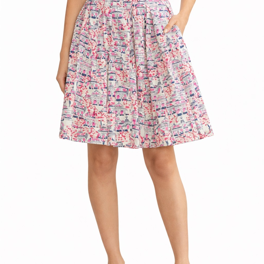Boden Botanical A-Line Midi Skirt